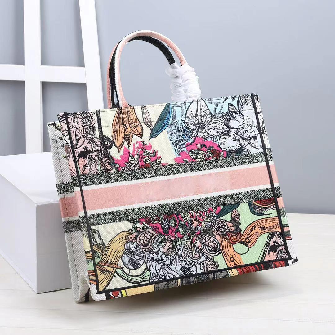 

vannogg Customizable name top quality Classic Colorful Book Totes bag Designer handbag embroidered large capacity Travel Canvas shopping Man