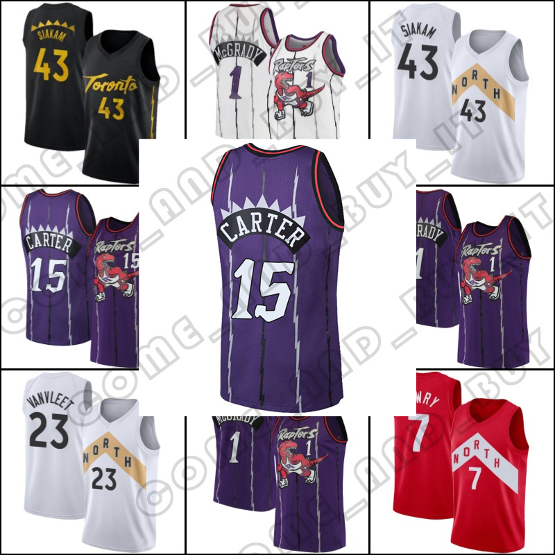 

Retro Vince 15 Carter Jersey Basketball Pascal 43 Siakam Tracy 1 McGrady Jerseys Throwback Vintage Uniform, Men jersey