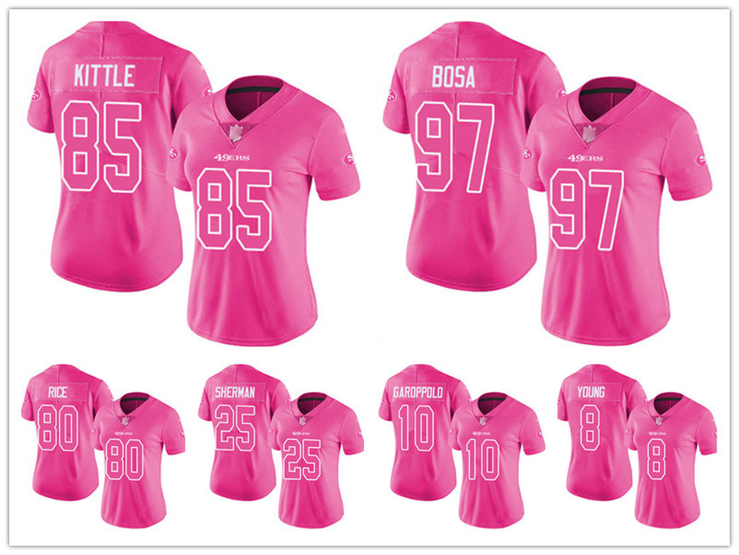 

San's Francisco's WOMEN 49ers's Jimmy Garoppolo Rice Richard Limited Jersey Football Pink Rush Fashion