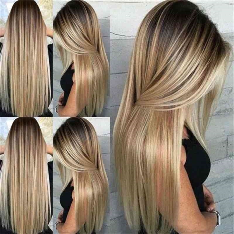 

straight Women's hair long dyed rose net women's wig, Khw-049