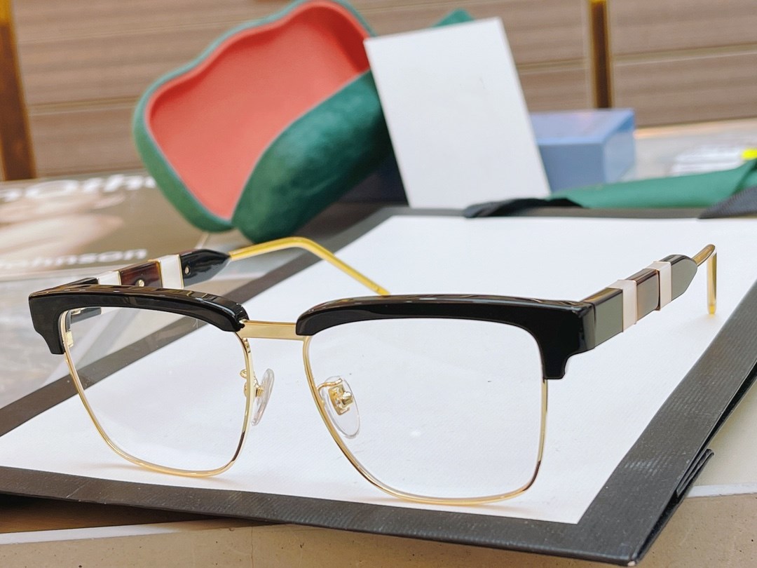 

resin flat lens electroplating alloy full frame ryrglasses Low key luxury style men's rectangular glasses Color splicing legs UV sungla, Silver