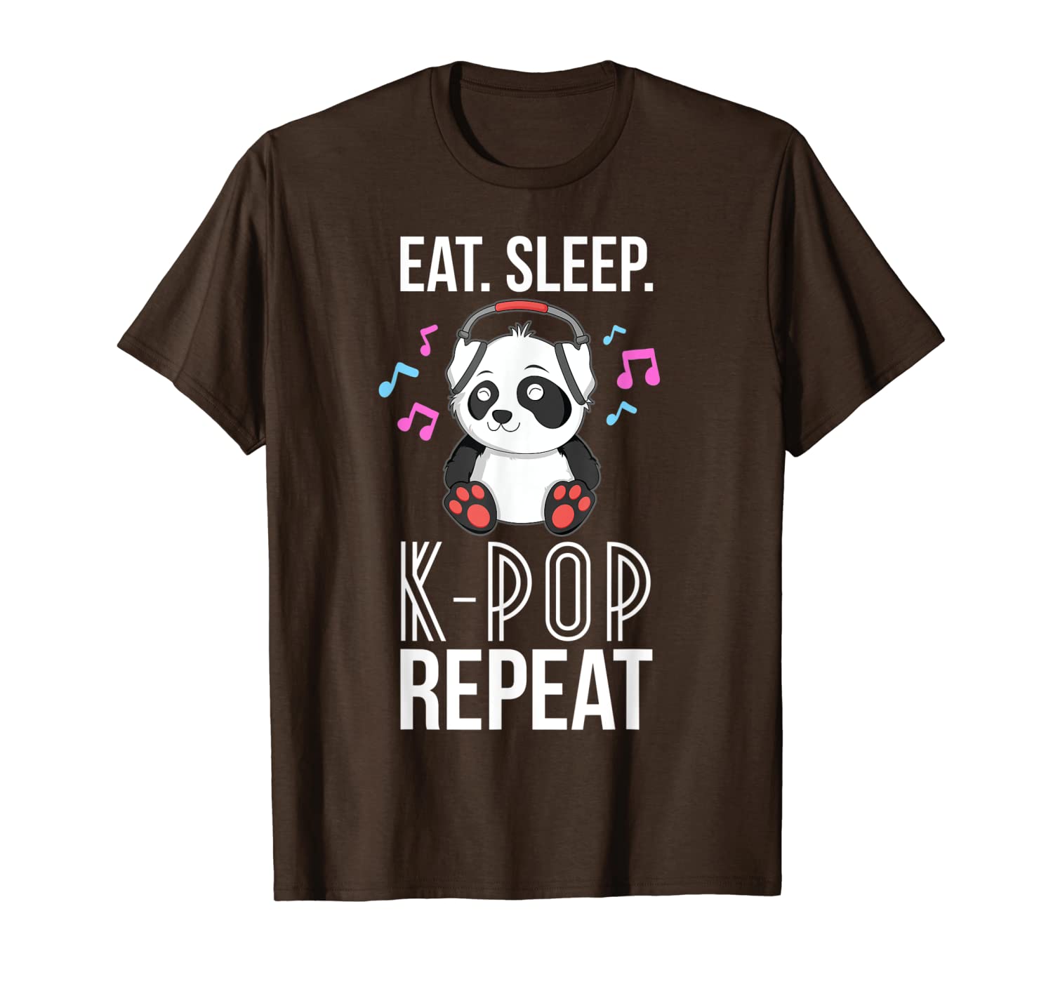 

eat sleep k-pop repeat t-shirt teens panda kpop quote gift, White;black