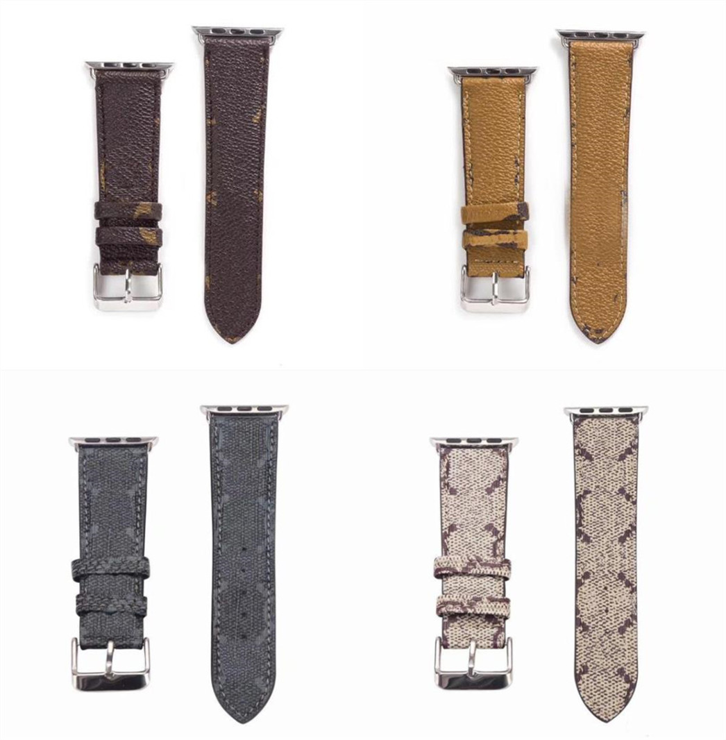 

designer Strap embossed Watchbands 42mm 38mm 40mm 44mm iwatch 2 3 4 5 bands Leather Bracelet Fashion Stripes