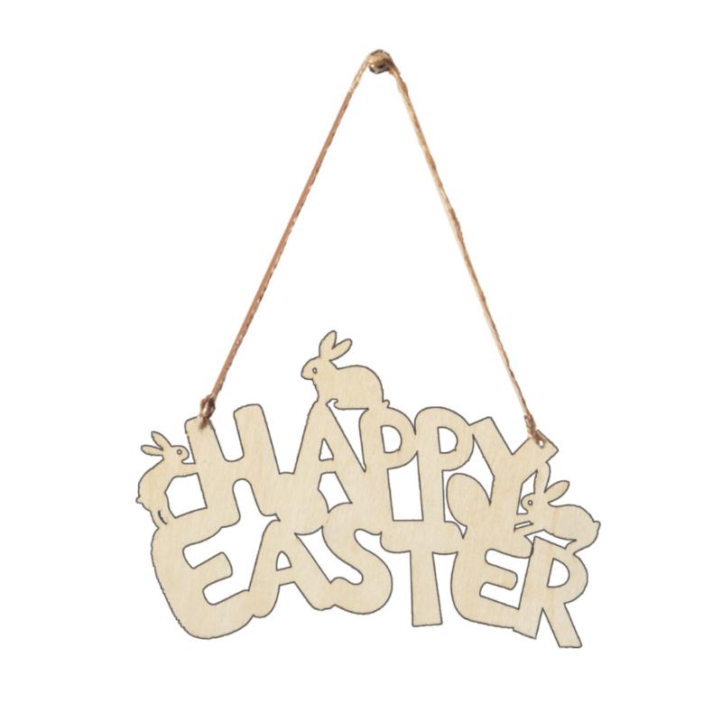 

Party Decoration Wooden Home Decor Easter Pendant DIY Products Laser Cut Happy Sign Letters