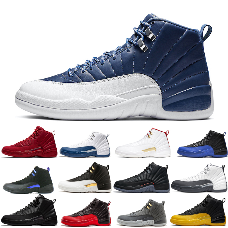 

2022 12s 12 basketball shoes Jumpman men black Bulls Dark grey FIBA Flu Game french blue Indigo Michigan Reverse Taxi Twist Utility wings size 40-46 Good, Cny