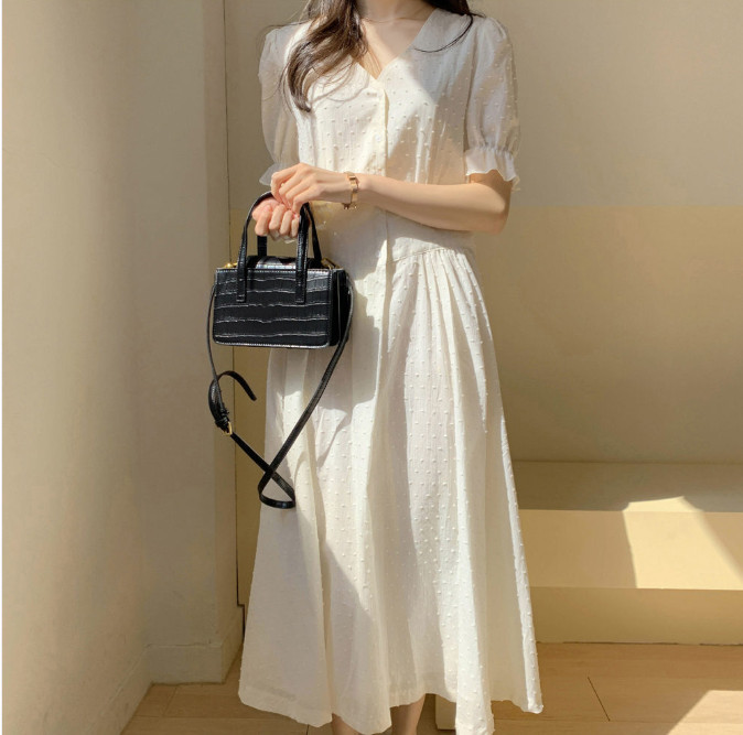 S-L Plus Size Summer Girls Boho Party Female Vintage Dress white short Sleeve Women Dresses long Robe Vestido 210417Z