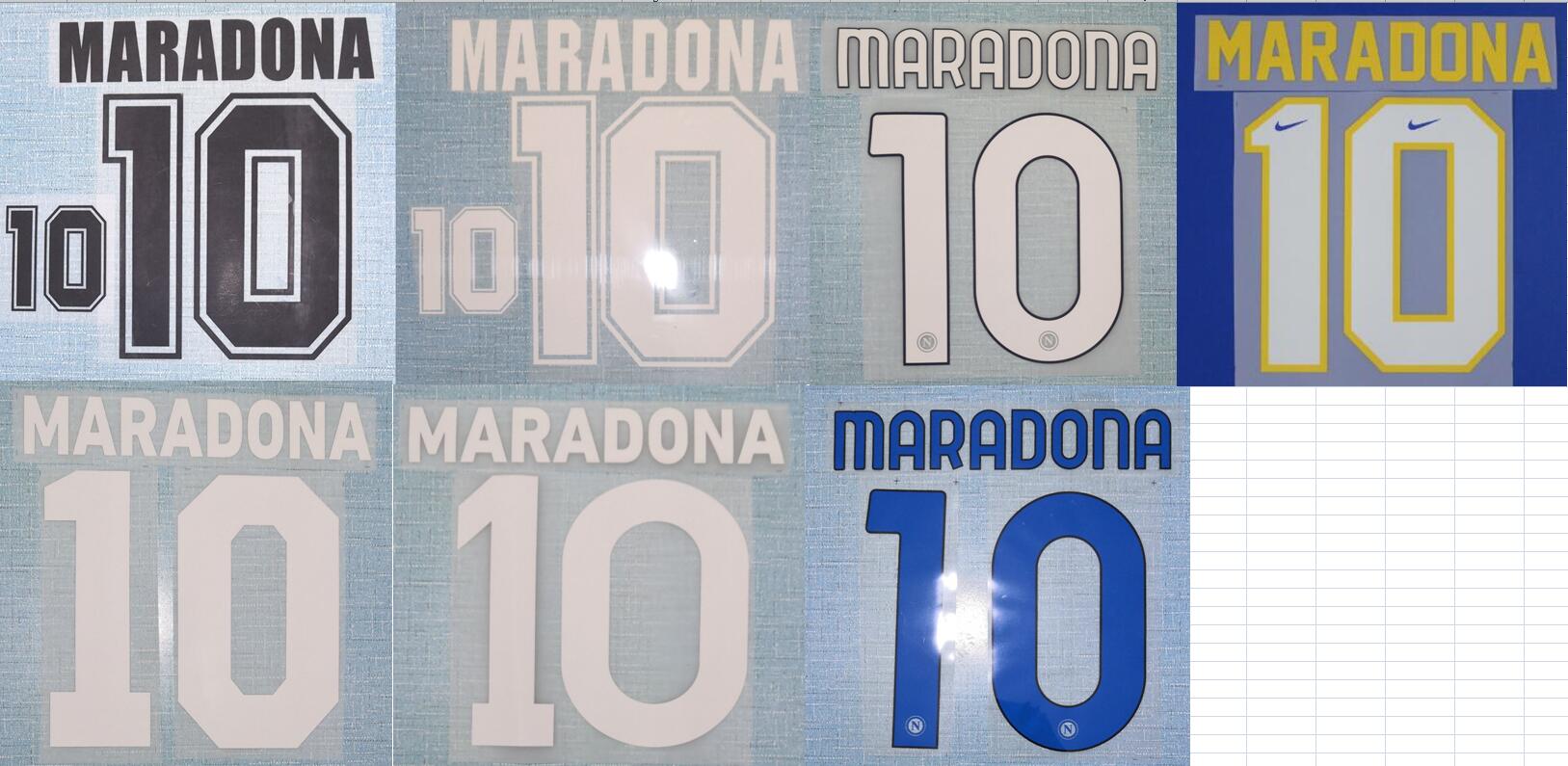

1981 1986 1987 1988 2020 Argentina MARADONA nameset patch badge