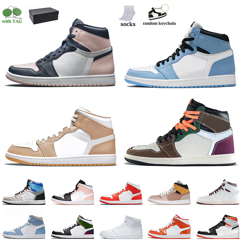 

2021 Newest Jumpman 1s 1 Mens Basketball Shoes Womens Fashion Sneakers Atmosphere Bubble Gum Bordeaux University Blue High OG Obsidian Sports Trainers With Box, A6 syracuse 36-46