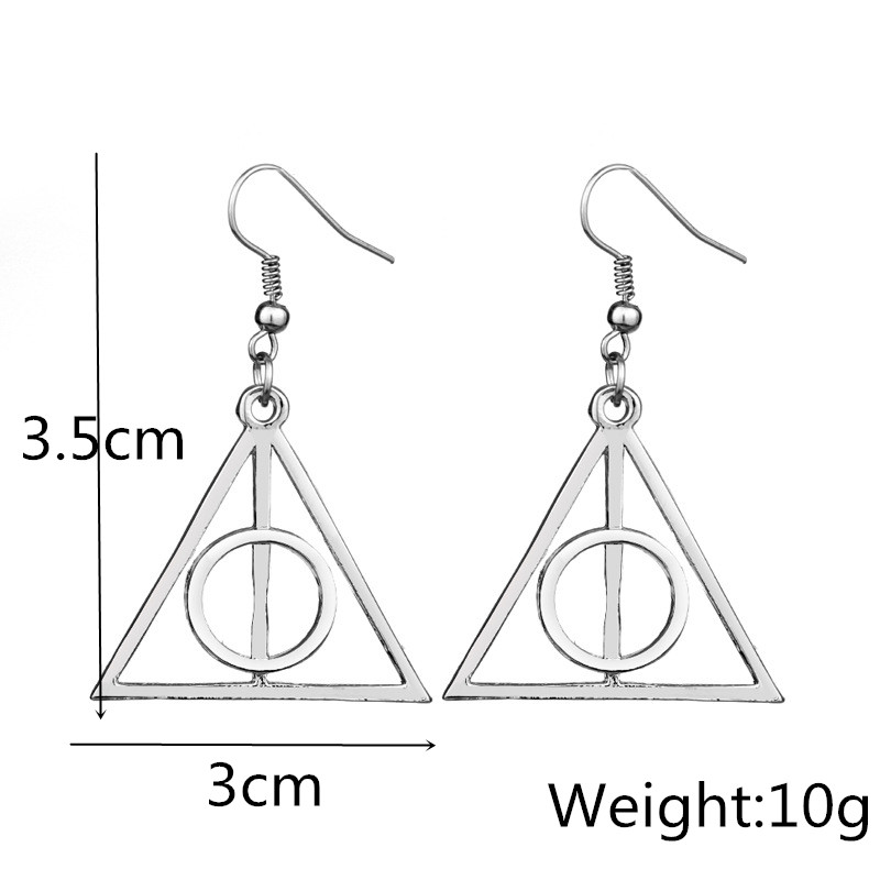 

Hallows Jewelry Triangle Deathly Women Silver Earrings Antique Harry Bronze The Dangle Pendants Horcrux Fans 3x3.5cm Fashion Potter Tbmxv