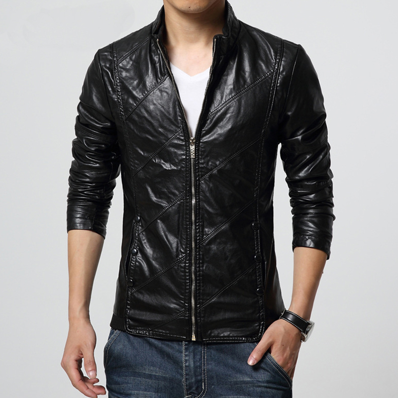 

Men's Zipper Leather Jacket Men's Fall/Winter Slim Locomotive Jacket Hip Hop Streetwear Fashion Classic Jacket Solid Color Long Sleeve Arcade L-6XL, Camel