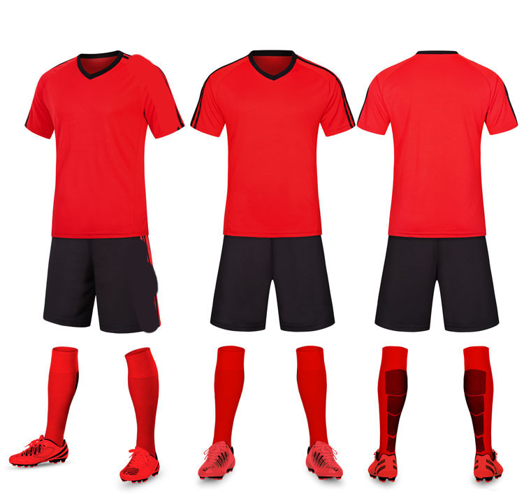 

Soccer Jersey Football Kits Color Yellow Green Pink Grey Beige 256943, Black;red