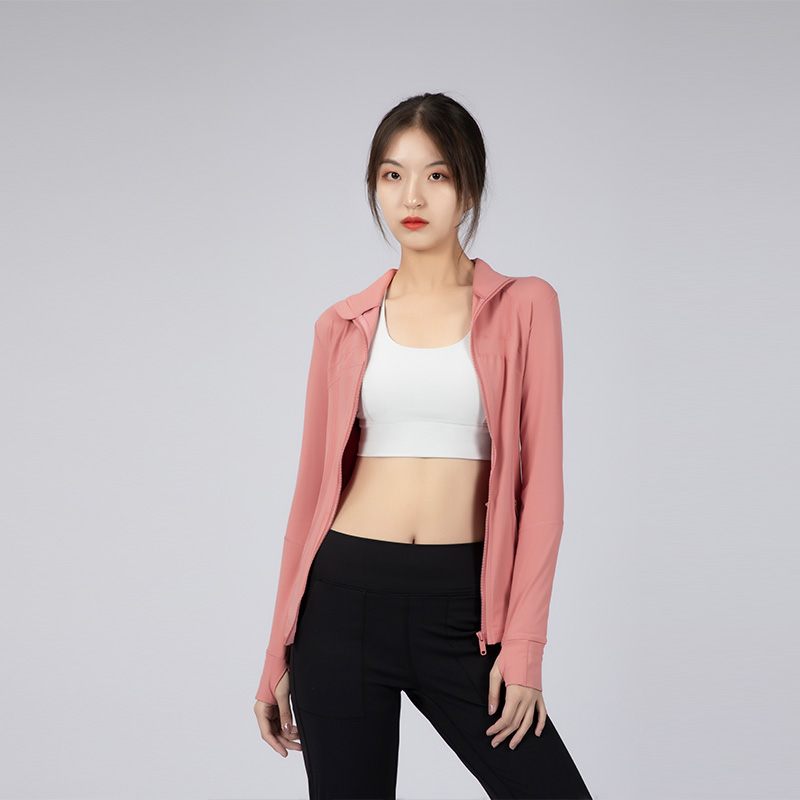 

Long Sleeve Zipper Jacket Quick-Drying Yoga Clothes Long-Sleeve Thumb Hole Training Running Tops Women Slim Fitness Coat Sports outfits, Black