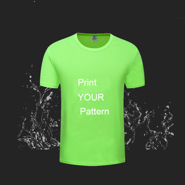 

quick-drying round neck short sleeve gym t shirt custom logo DIY polyester t-shirt