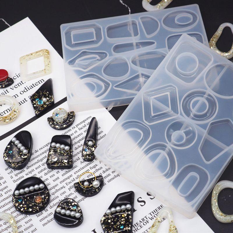 

Charms Acrylic Earring Epoxy Resin Molds Geometric Earrings Pendant Silicone J78F, Bronze;silver