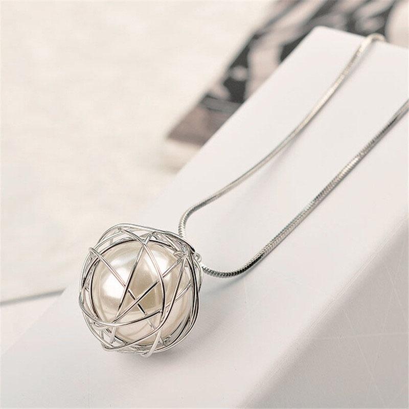 

Pendant Necklaces Sale Necklace Jewelry Women Long Imitation Pearl Sweater Chain 1PC