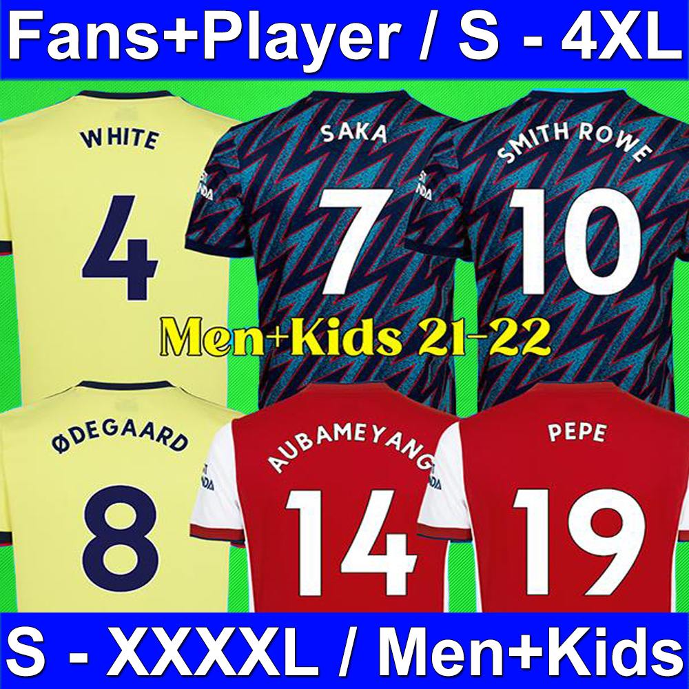 

S - 4XL fans + player version SAKA PEPE THOMAS Arsen soccer jersey ÃDEGAARD TAVARES SMITH ROWE LOKONGA TIERNEY NKETIAN football shirt BALOGU, Black;yellow