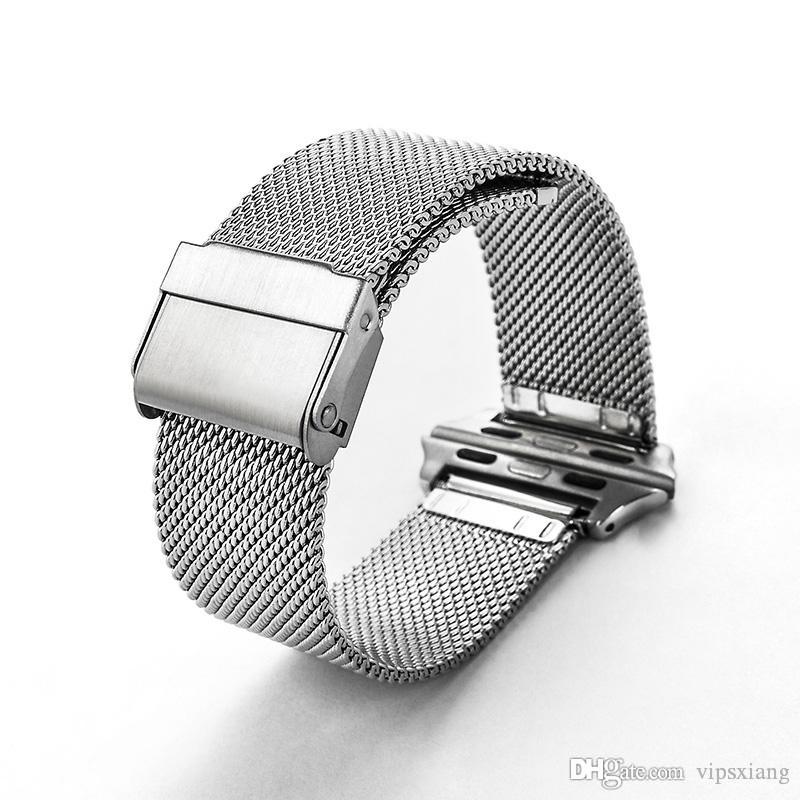 

Smart Bands Milan mesh belt 316 stainless steel Wrist Bracelet Sport Band Strap For Apple Watch Series 38/42mm Universal model Silver