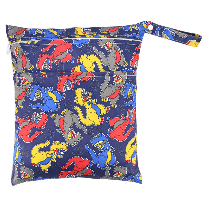 

Waterproof Wet Bag Baby Cloth Diaper Bags Travel Wet Dry Bags Wholesale Zipper Reusable Baby Nappy Rubbish Wet Bag 30x40cm 2637 Q2, Style mix