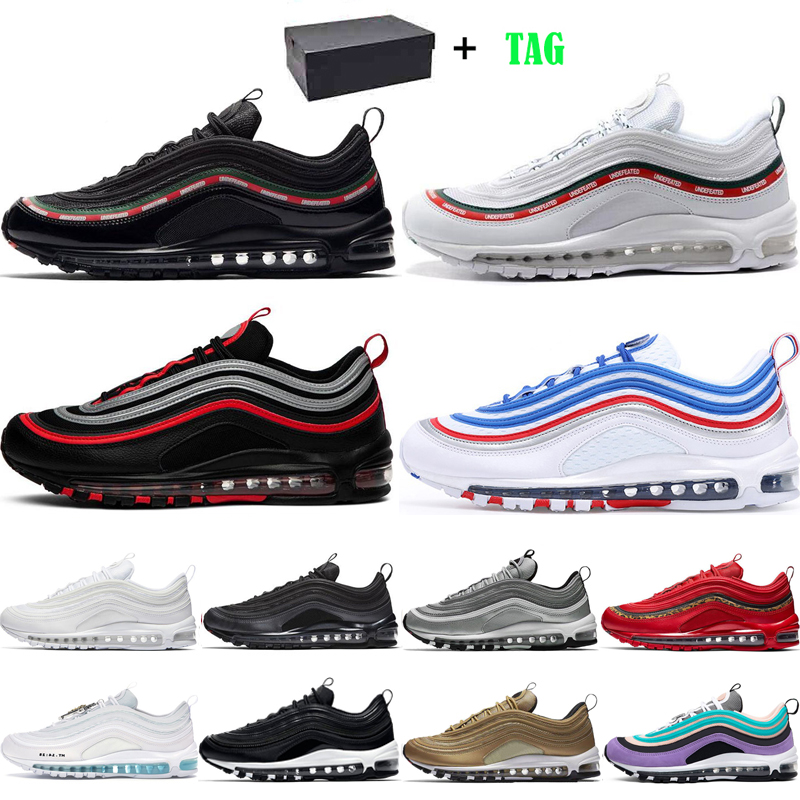 

With Box 97 mens running shoes Motorcycle Boots triple black white 97s reflective bred game royal men women sports outdoor sneakers