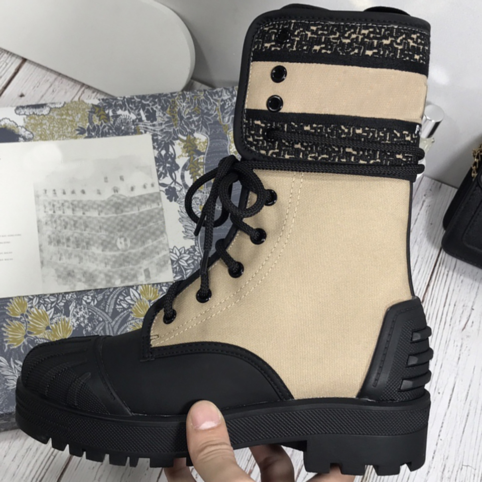 

Womens designer ankle boots fall winter fashion platform Martin shell toed with military inspiration multicolor size 35-40, White-black