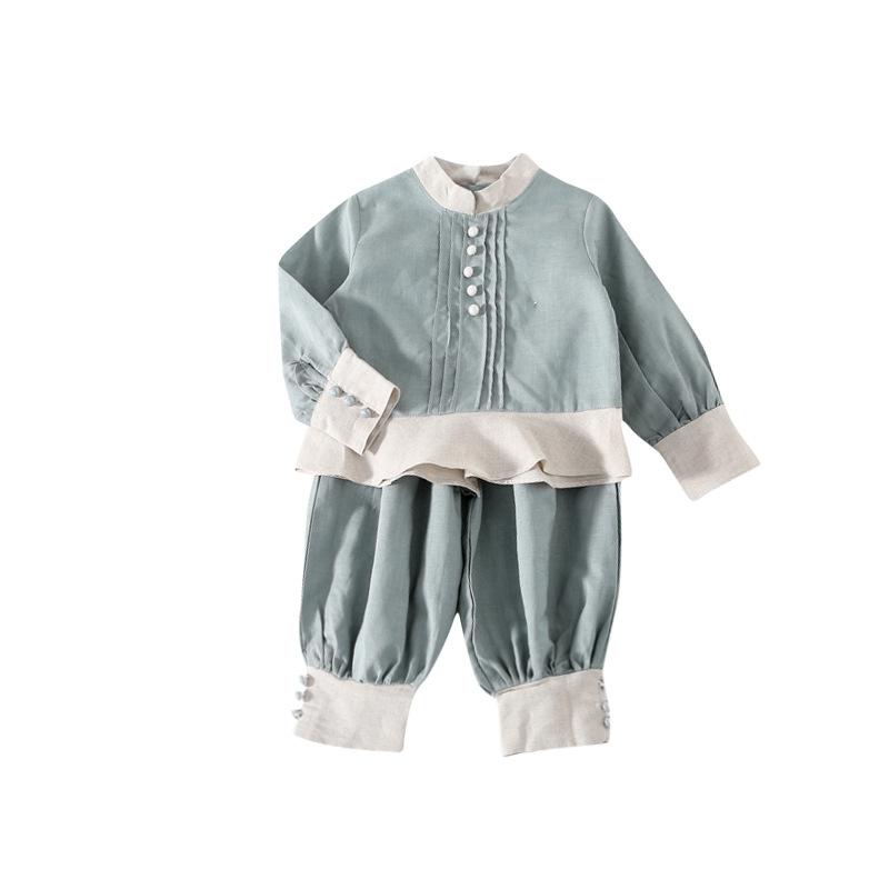 

Clothing Sets WLG 2PCS Girls Clothes Kids Outfits Spring Fall Patchwork Ruffle Shirt And Pant Set Baby Girl Casual All Match