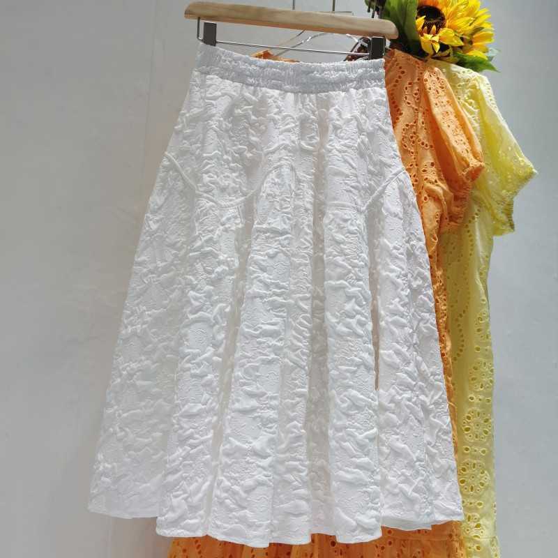 

VANOVICH Korean Style Summer and Spring Women's Skirts Fashion Casual Wild High Waist Ladies 210615, White