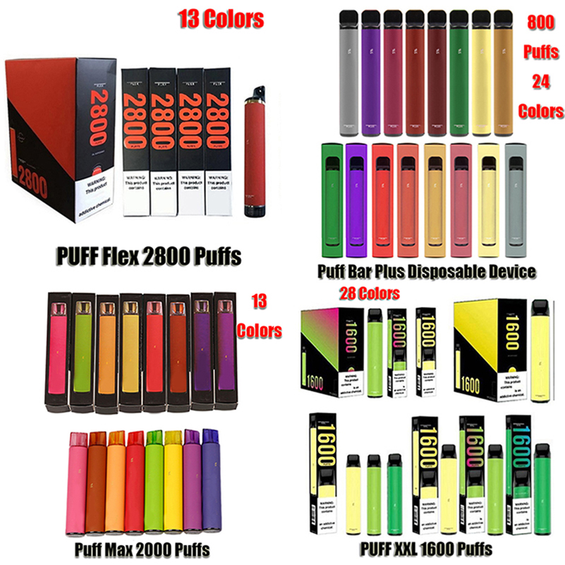 

Puff Bar Plus XXL Flex Max Disposable Pod E-cigarette Device 800 1600 2000 2800 Puffs Prefilled Cartridge Vape Pen VS Bang Edge Ultra