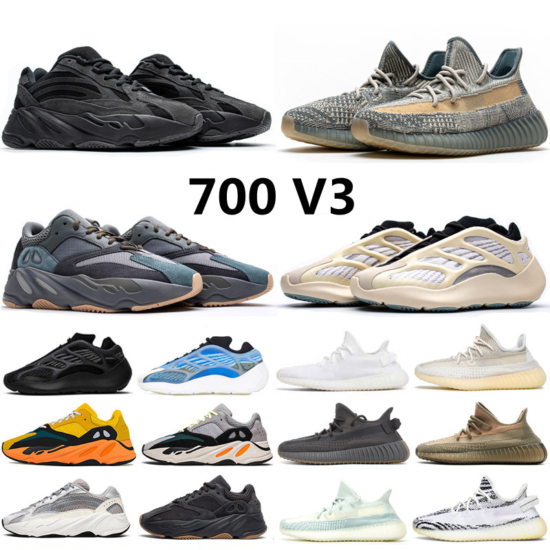 

2021 Static Reflective 700 V2 Running Shoes for mens Breathable Inertia Tephra Solid Grey Utility Black Men Women Sport Trainers Sneakers