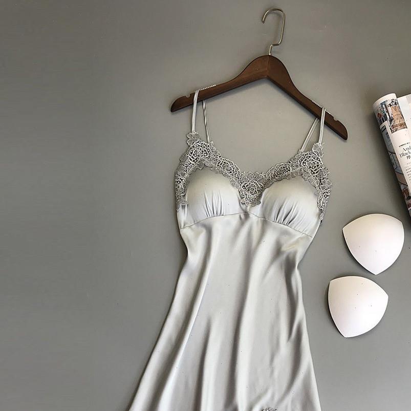 

silk satin robe lingerie women sleepwear sleeveless strap nightdress lace nightgowns amp sleepshirts w, Black;red