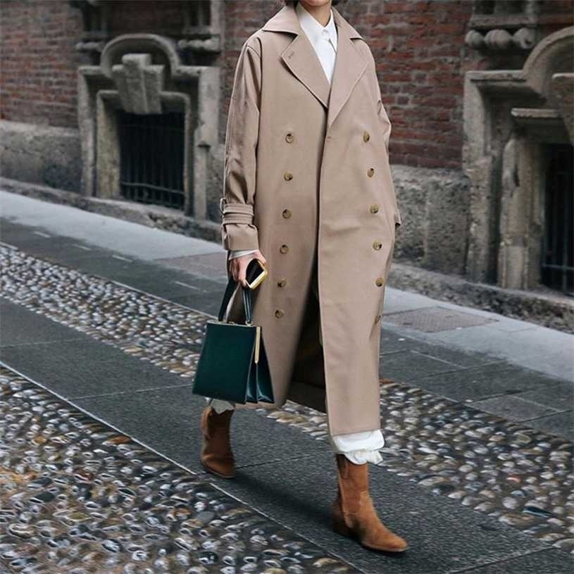 

Totem* cotton wind Coat Winter Season oversize Pisatrenc* x-long turn-down collar trench 211230, Khaki