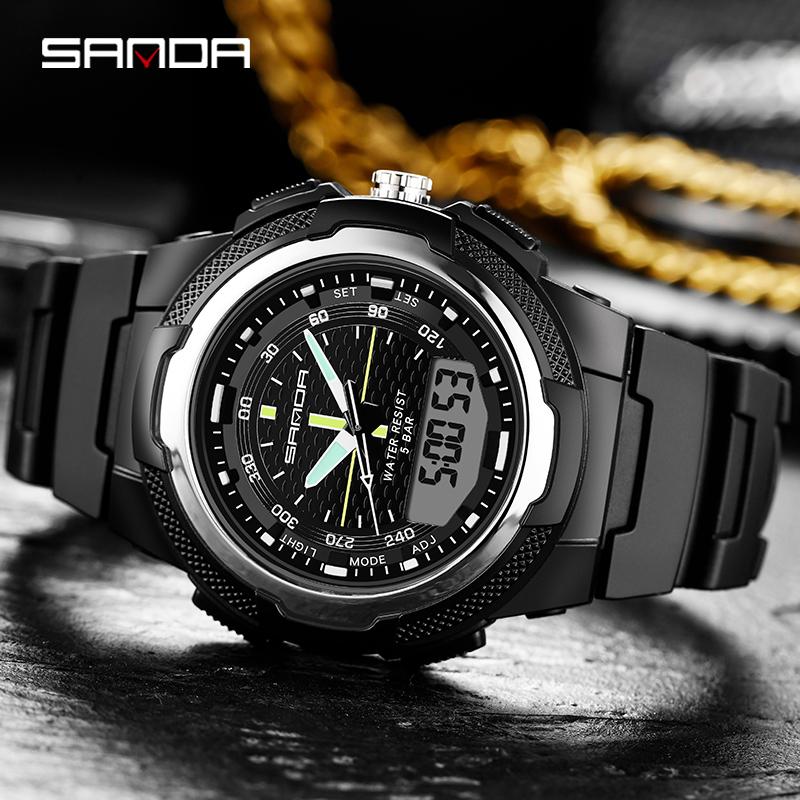 

Men's Quartz Watch Casual Sports Style Military Electronic Male Waterproof Clock Relogio Masculino 3004 Wristwatches, Gold
