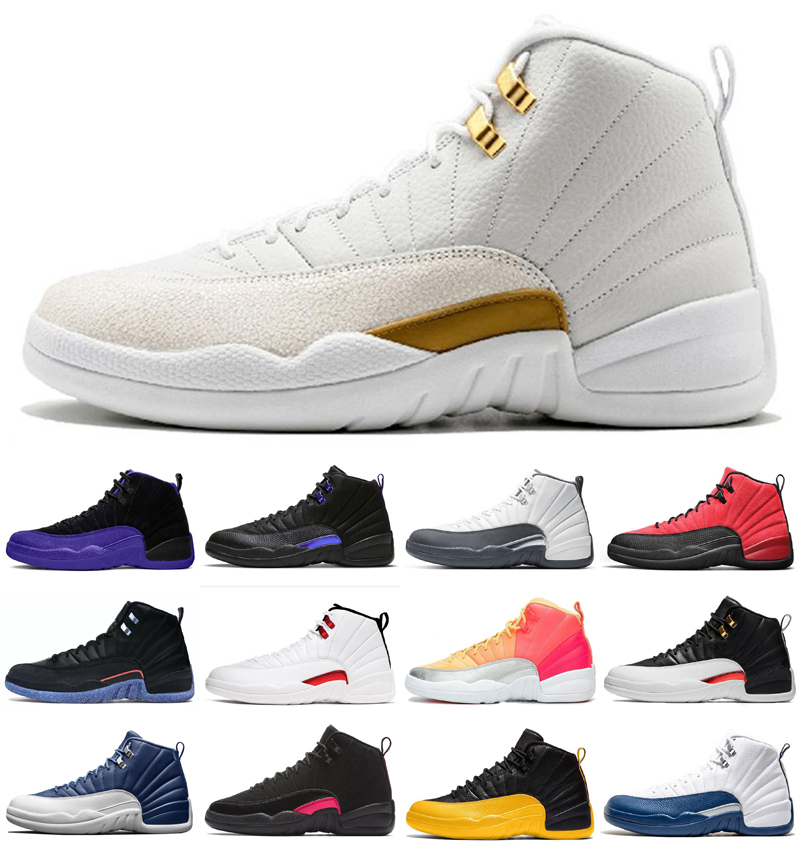 

12s Outdoor Shoes Jumpman 12 High OG Light Twist Trainers Reverse Flu Game taxi Dark grey Concord playoffs Royal Blue Mens Trainer Sneakers, As shown 1