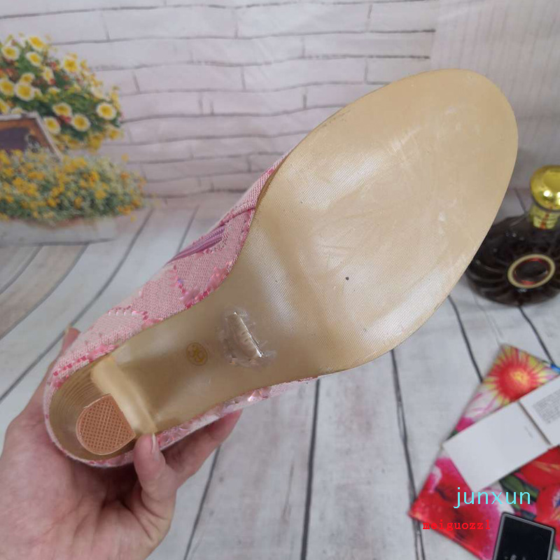 

2021 Brand Women's boots Designer Genuine Leather Red Beige Canvas over the knee boot's Zipper Laces Casual shoes fashion High Heel Women, Color 4