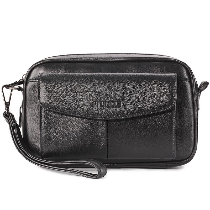 

Leather Men's Clutch Bag Handbag Business Casual Card Long Wallet Wallets, Red;black