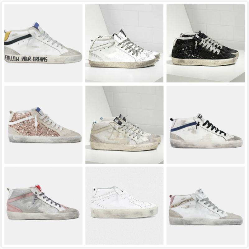 

New release Mid star high top Shoe Italy brand Women Sneakers luxury Trainers Sequin Classic White Do-old Dirty M zng Golden Luxury Gooses, Star3