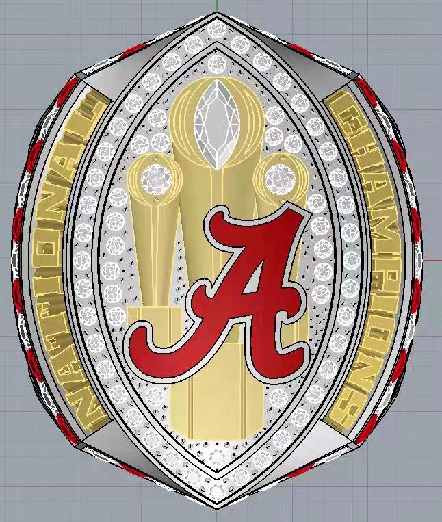 

2020 official genuine Alabama championship team ring customized for men, Golden;silver