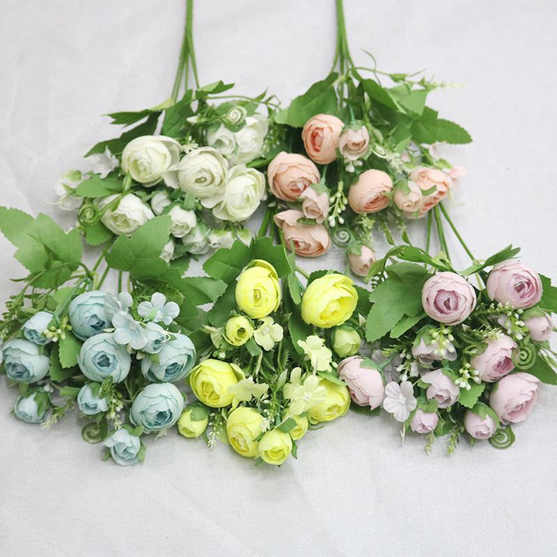 

Decorative Flowers & Wreaths 1pcs Mini Roses Artificial Flower Wedding Scene Layout Living Room Desk Home Decoration Fake Accessories