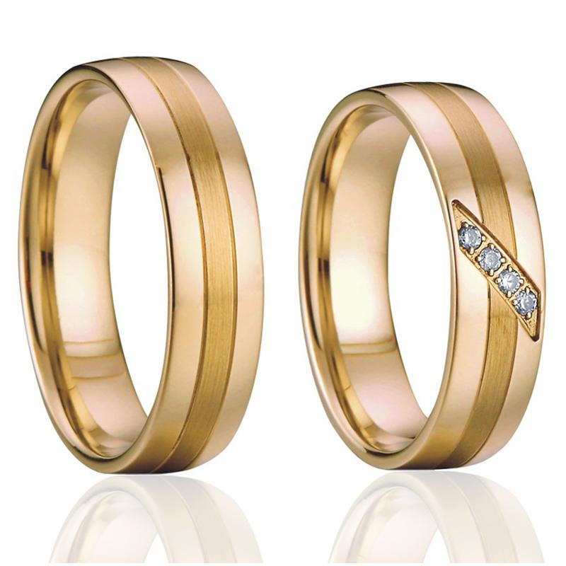 

Wedding Rings 2021 Male Promise Love Couple Ring Men Gold Color Alliances Anillos Anel Female Engagment Women