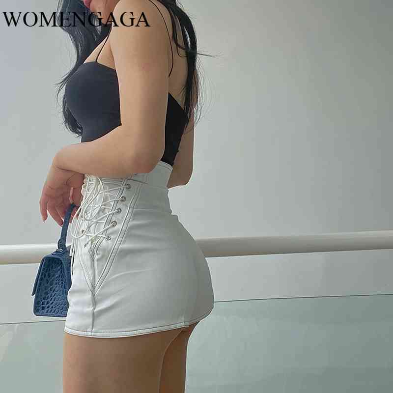 

WOMENGAGA Europe Sexy Women Bandage Cool Girl Drawstring Zipper Shorts TM9Z 210603, White
