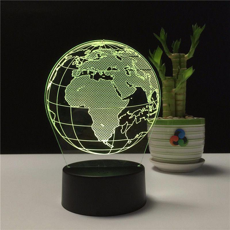 

Night Lights The Earth 3D LED Illusion Light USB Touch Remote Control Map Table Lamp 7 Colors Kids Gift Home Bedroom Decorations
