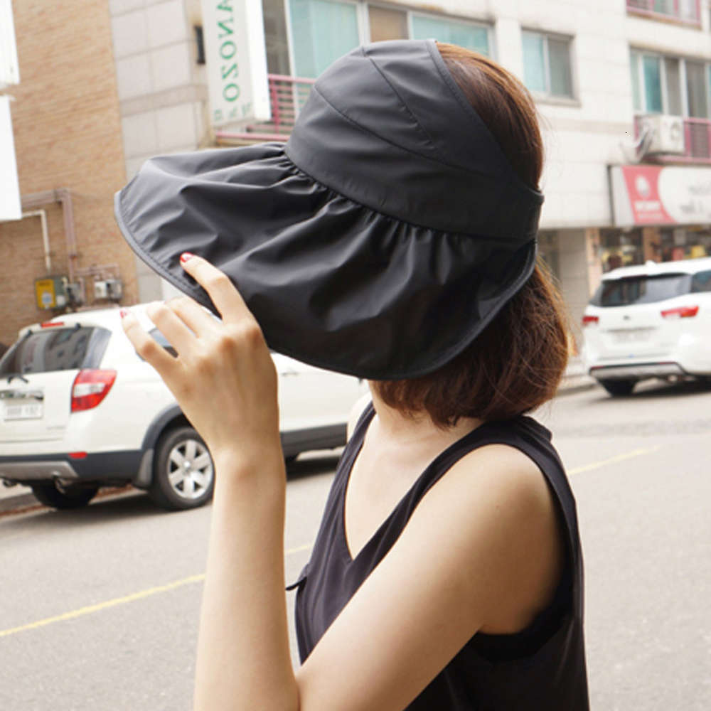 

Sun hat South Korea summer sky top Beach cool folding ultraviolet Sun Hat female tide, Blue;gray