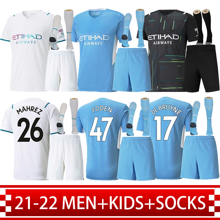 

Fans Player Version Manchester soccer jerseys 21 22 MAN GREALISH CITY STERLING FERRAN DE BRUYNE FODEN 2021 2022 football shirts men sets kid, Black