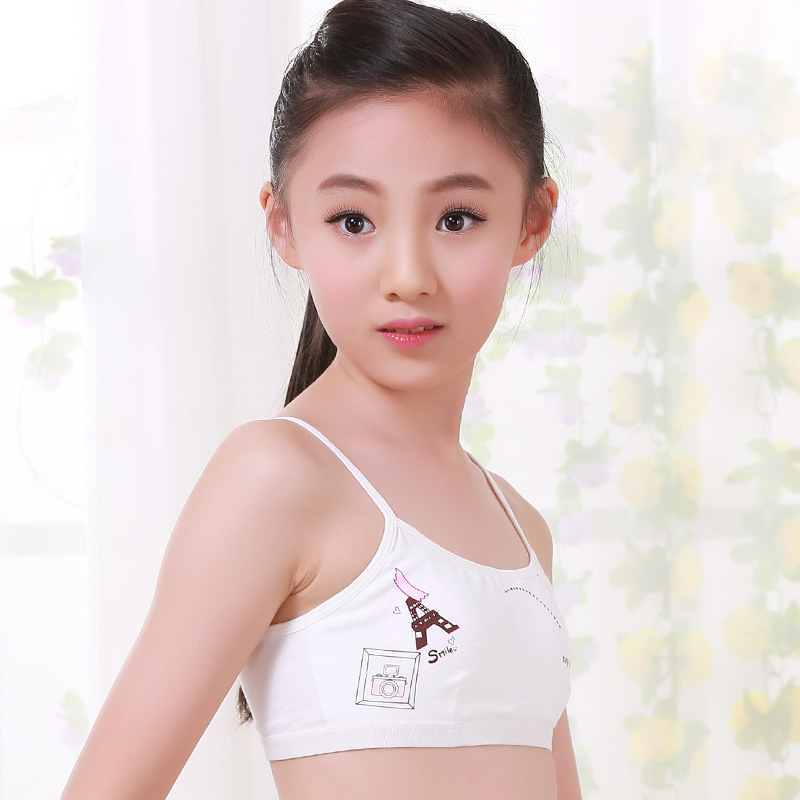 

Fashion Puberty Underwear Young girl bra Teenagers Student sports wireless Training Bras camisole vest (8-15Y) No.Seven, As picture