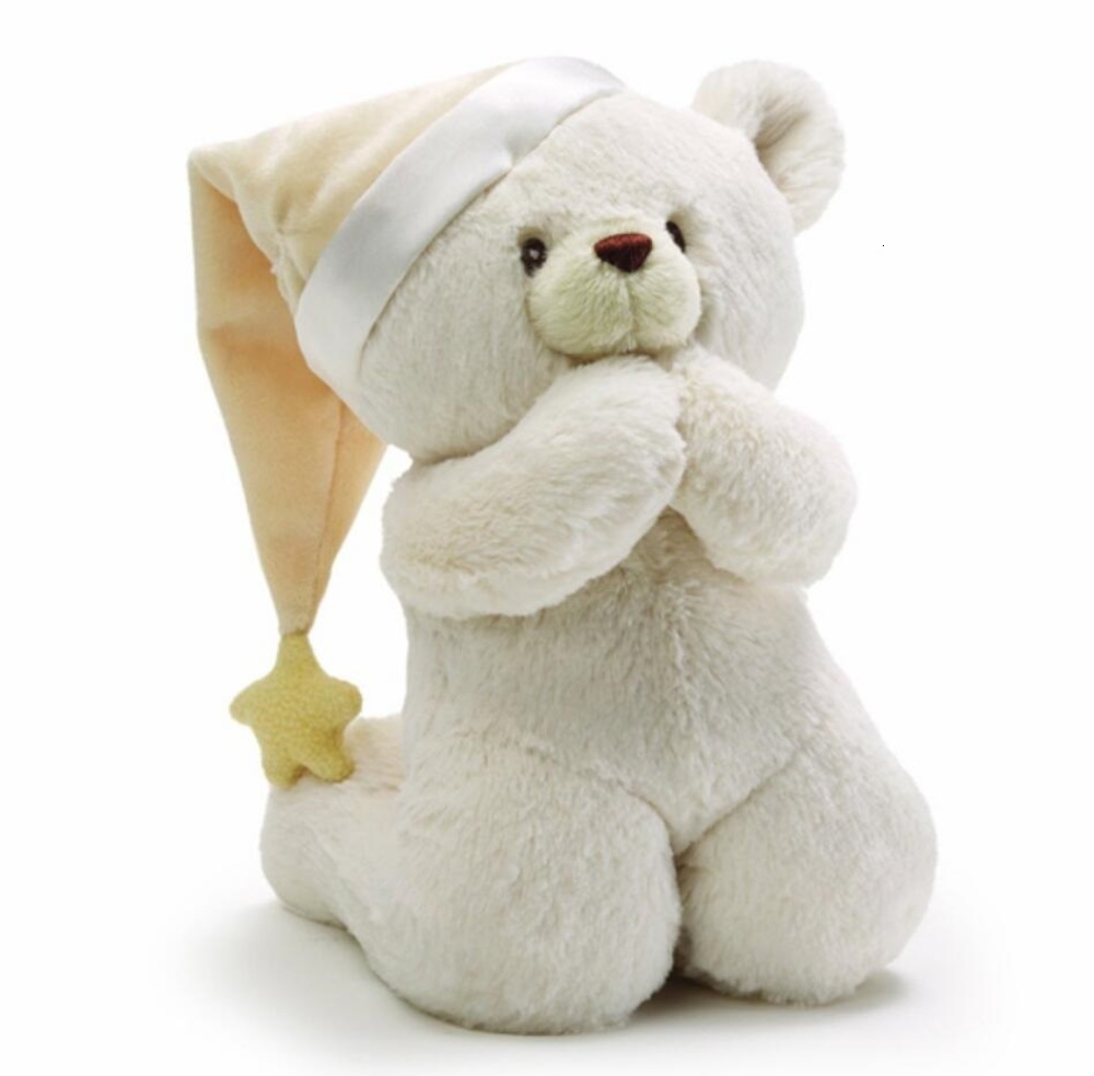 

Lovely children's animal toy stuffed nightcap praying bear, Blue
