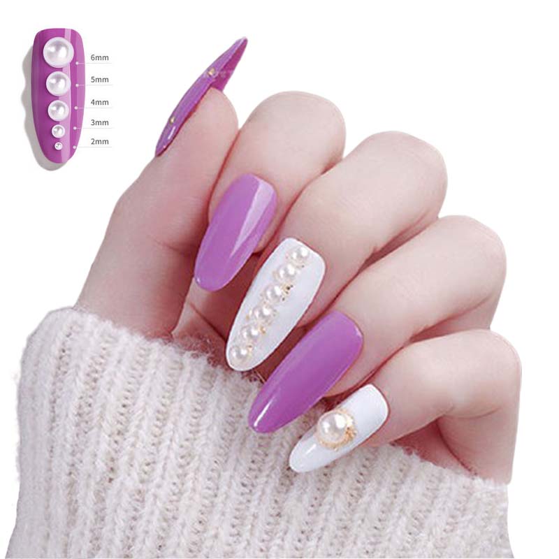 1000PCS Nail Pearls Rhinestones Art Decoration 1.5-6mm Semicircle White Design Nails Jewelry Pearls Hat Stone-image-685466045