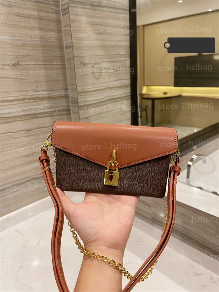 

Padlock On Strap bag leather flap shoulder or cross-body carry Caramel Luxurys designers Bags M80763 M80559, Color 02