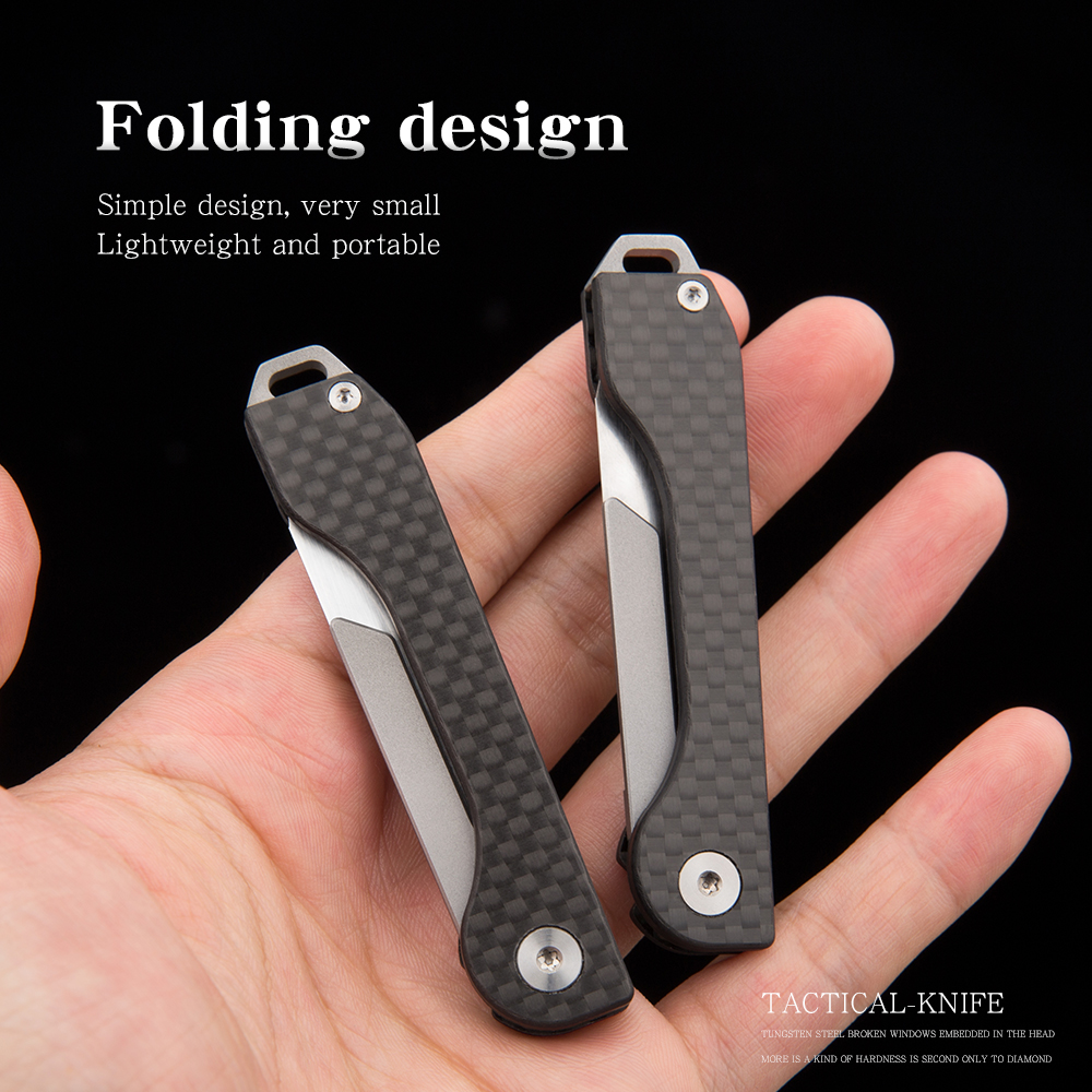 

Carbon fiber foding knife mutifunctiona high hardness and sharp outdoor cutting portabe utiity knife