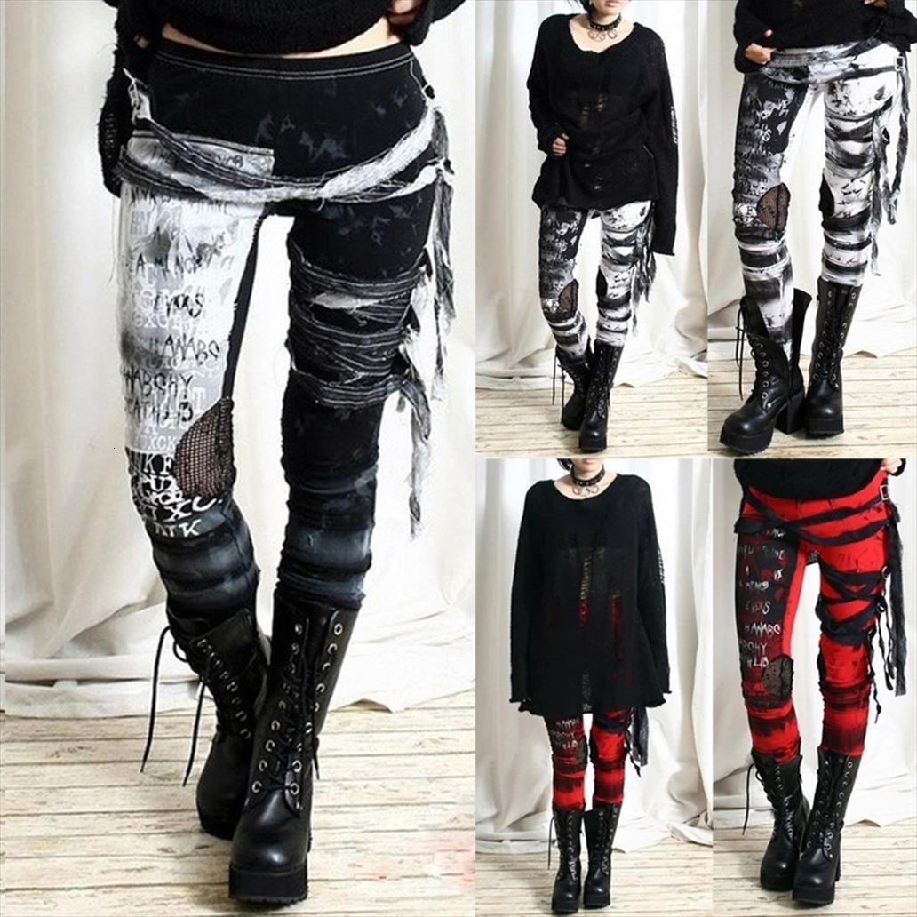 

pants ultra gathered gothic womens legging rocker distressed punk tie trousers, Black