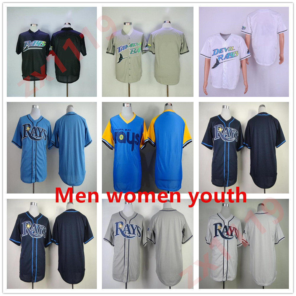 

Retro Baseball 3 Evan Longoria Jersey 13 Carl Crawford 29 Fred McGriff 66 Don Zimmer 19 Aubrey Huff 1988 Vintage Blue White Grey Retire, As pic