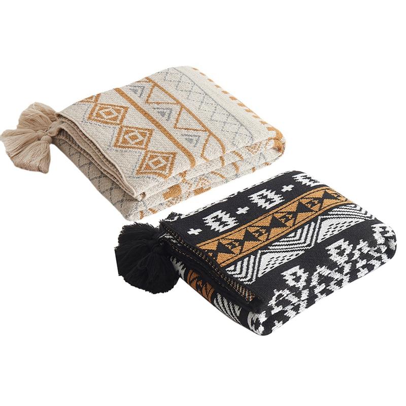 

Blankets Bohemian Large Shawl Simple Nordic Acrylic Napping Blanket Sofa Cover Knitted Soft Winter Warm Decor